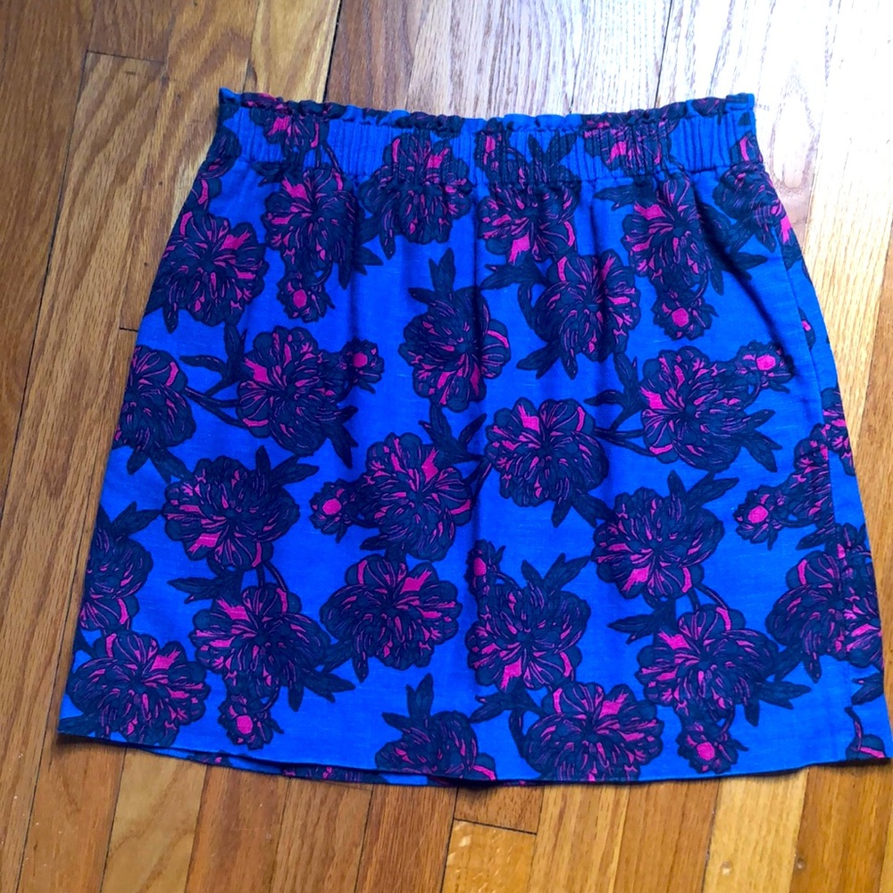 J. Crew skirt Sz 10 floral print elastic waist